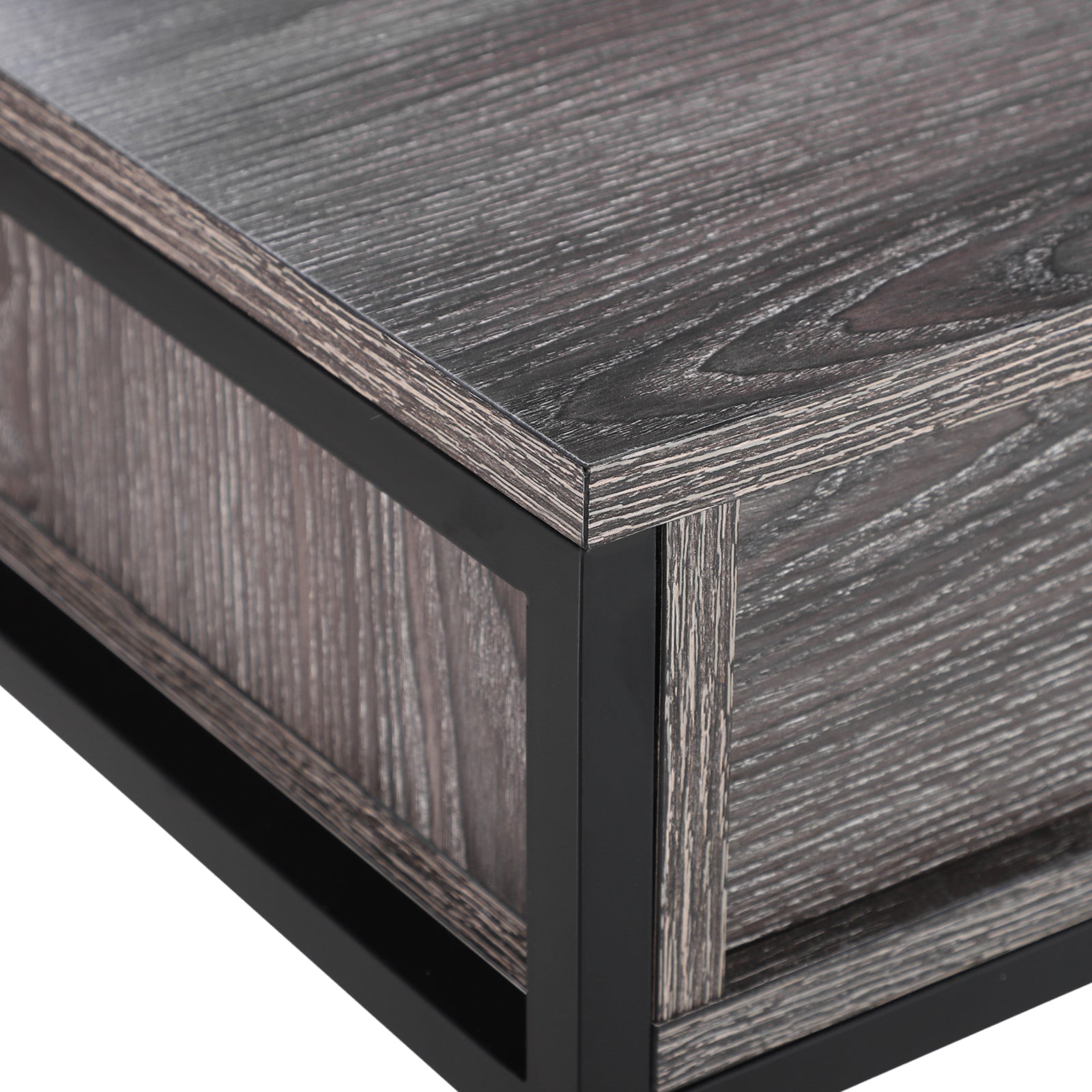Console Table Worktop Bottom Shelf 2 Drawer Industrial