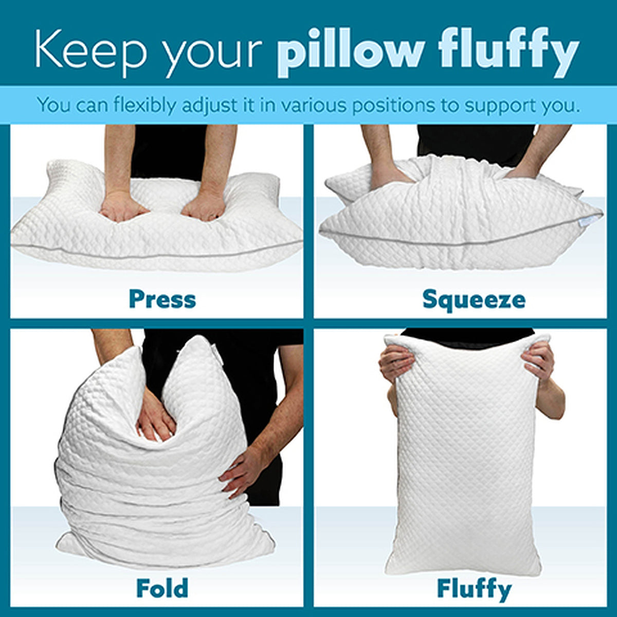 Cooling Memory Foam Pillow 70x45cm Adjustable Orthopaedic Support Washable Cover | Set of 1 | White