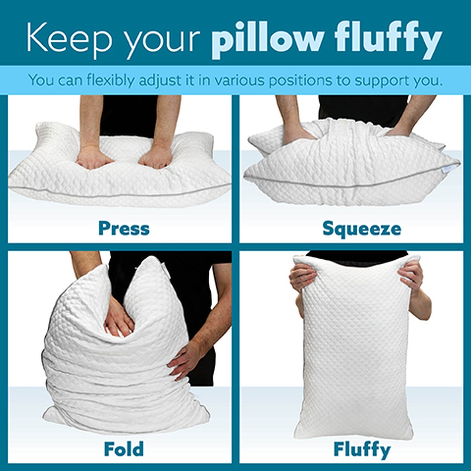 Cooling Memory Foam Pillow 70x45cm Adjustable Orthopaedic Support Washable Cover | Set-of-1 | White