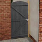 90cm W X 150/180/210cm H Wooden Garden Gate With Arched Top, Grey Pine Wood Outdoor Fence Gate With Installation Hardware | 210cm | Grey
