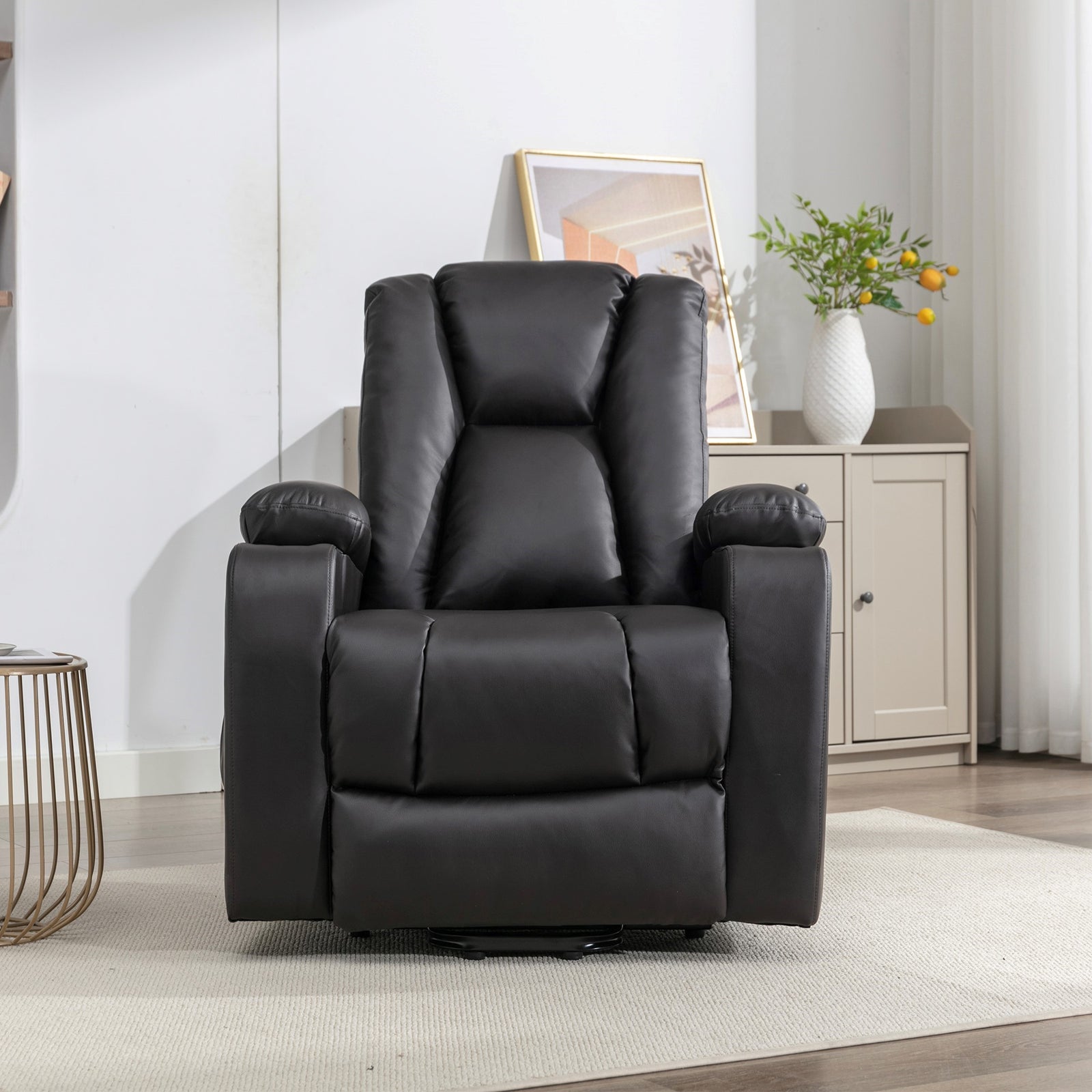 Hartville Electric Lift Assist Riser Recliner With Massage And Heat | Black