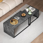 HOMCOM Coffee Tables Set Of 2, Nest Of Tables For Living Room, Dark Grey