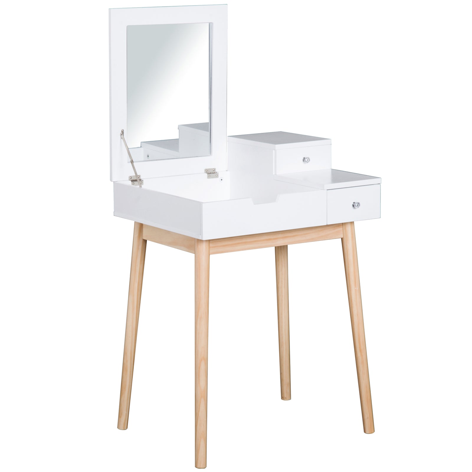 Dressing Table Desk Flip-up Mirror 2 Drawers Bedroom Makeup