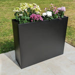 Long Zinc Galvanised Tall Trough Planter | 100cm x 35cm x 80cm | Matte Black