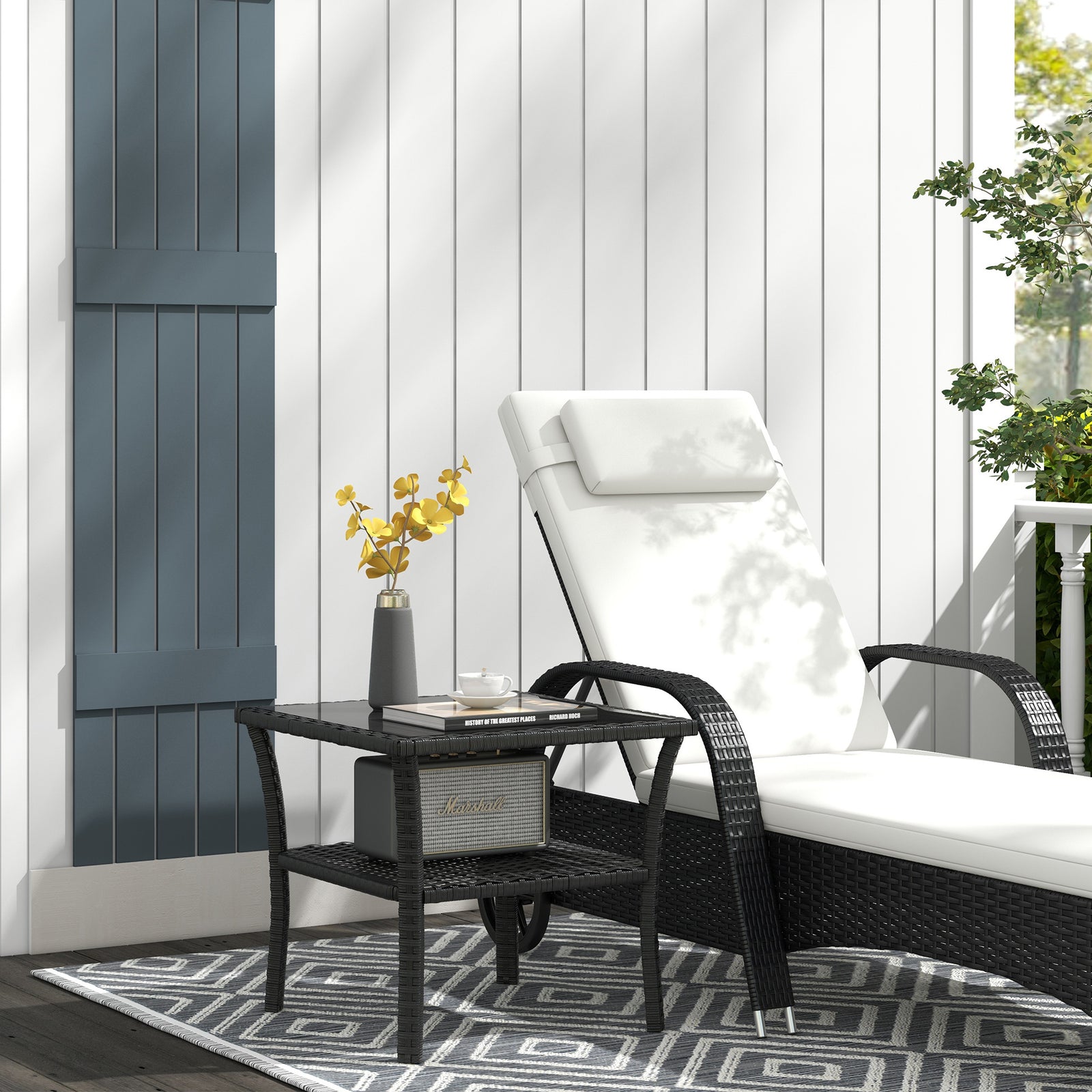 Black Pe Rattan Coffee Table
