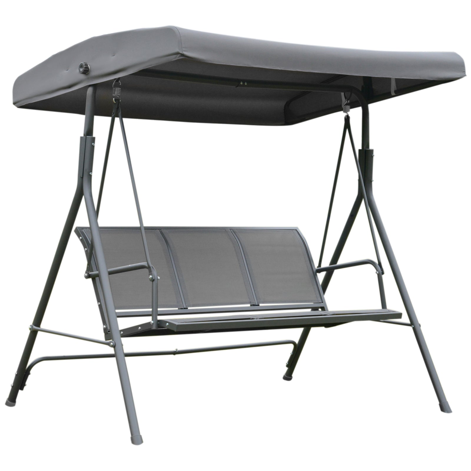 3 Seater Garden Swing Patio Hammock With Canopy For Outdoor