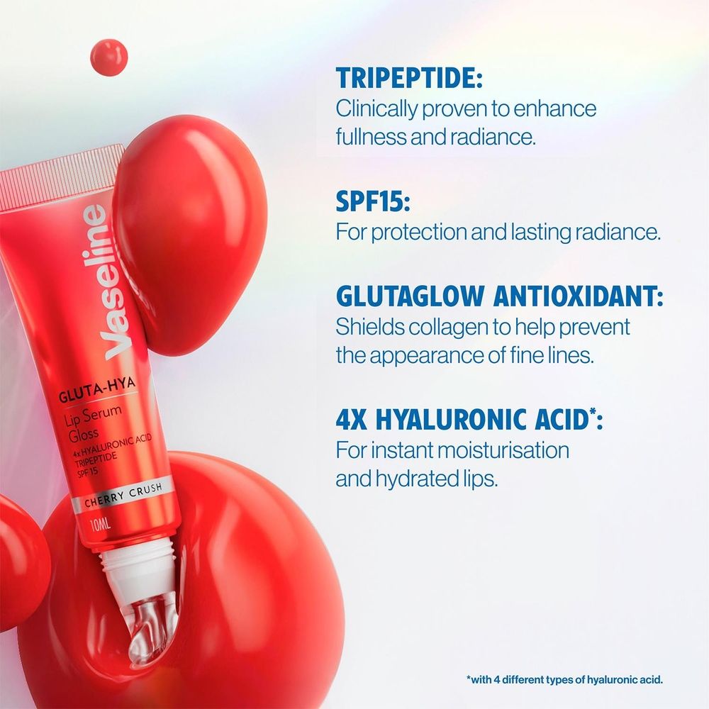 Gluta-hya Lip Serum Gloss Cherry Crush Hydrating Moisture Care | Set-of-6