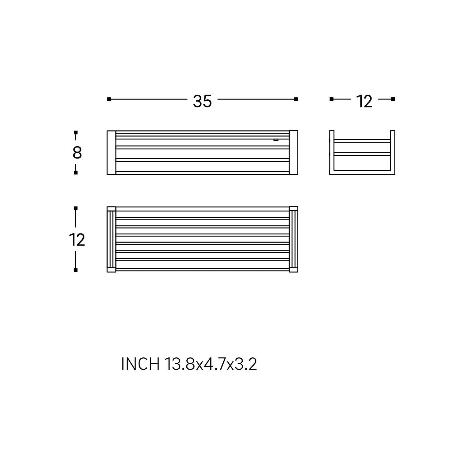 Shower Caddy Basket, 35cm, Chrome, Wall Mounted, Architect Collection