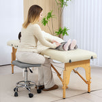 Pu Leather Rolling Stool, Adjustable | Grey