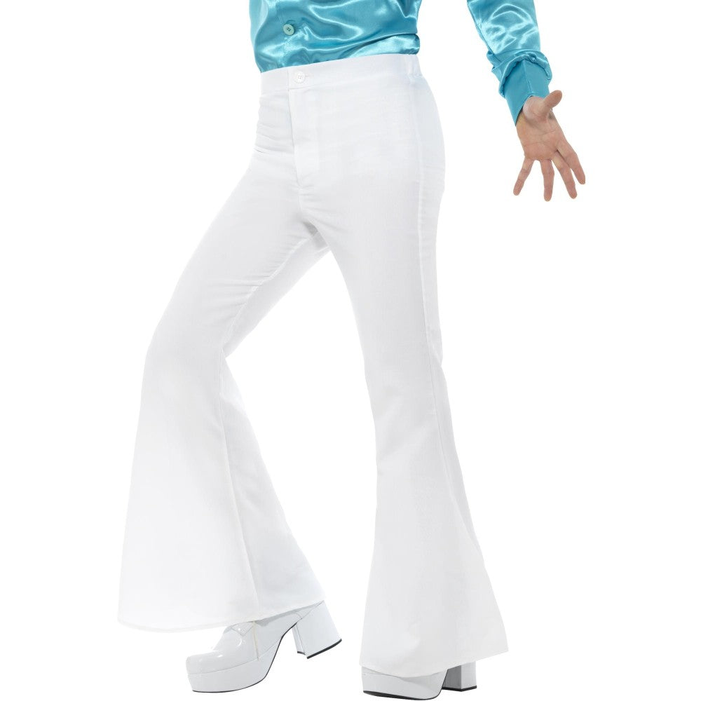 Flared Trousers, Mens | Medium | White