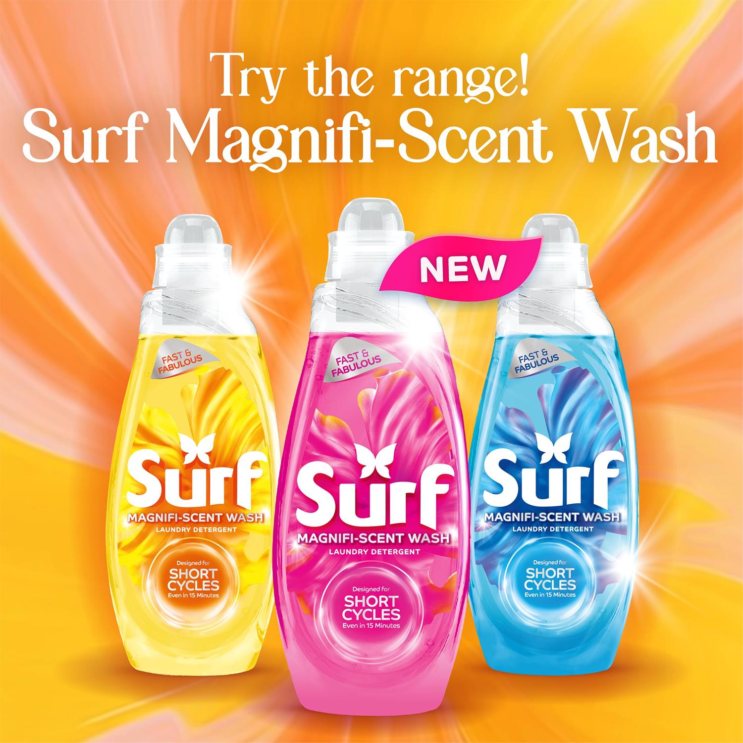 Liquid Laundry Detergent Magnifi-scent Wash Sunshine Blossom 1080ml-40w,8pk