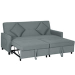 Reversible L-shaped Sectional Sofa Bed With Cushions | One Size | Gray