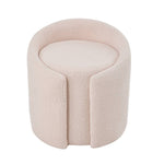 Teddy Fleece Upholstered Vanity Stool | Beige