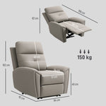 Recliner Armchair, Manual Reclining Chair For Living Room, Grey