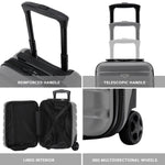 45x36x20cm Cabin Carry On Luggage with Medium Case and Large Size Check-in Hold Suitcase | Cabin | Light Grey