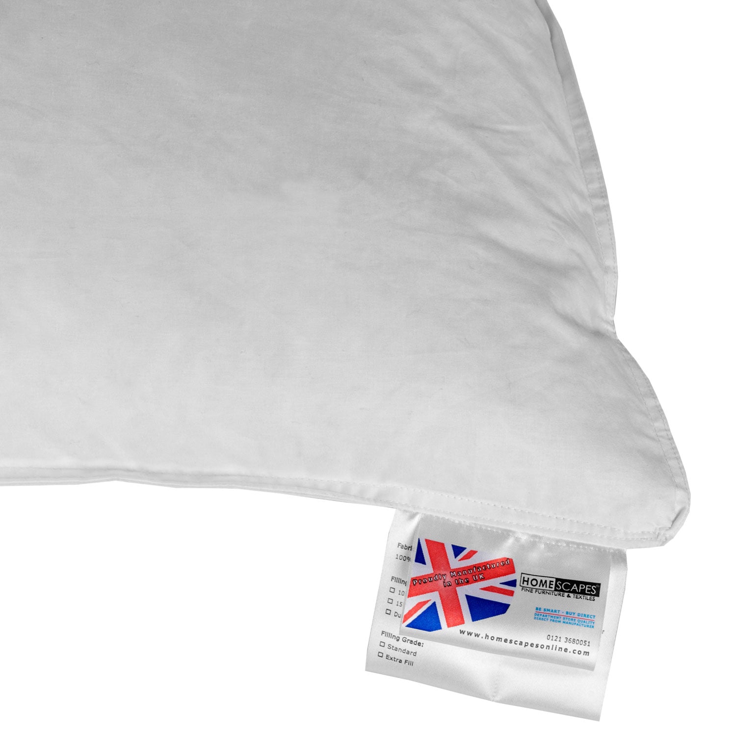 Duck Feather & Down Euro Continental Pillow Pair - 40cm X 80cm (16"x32")