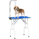 Foldable Dog Grooming Table Adjustable Arm 81x49x80cm | Blue