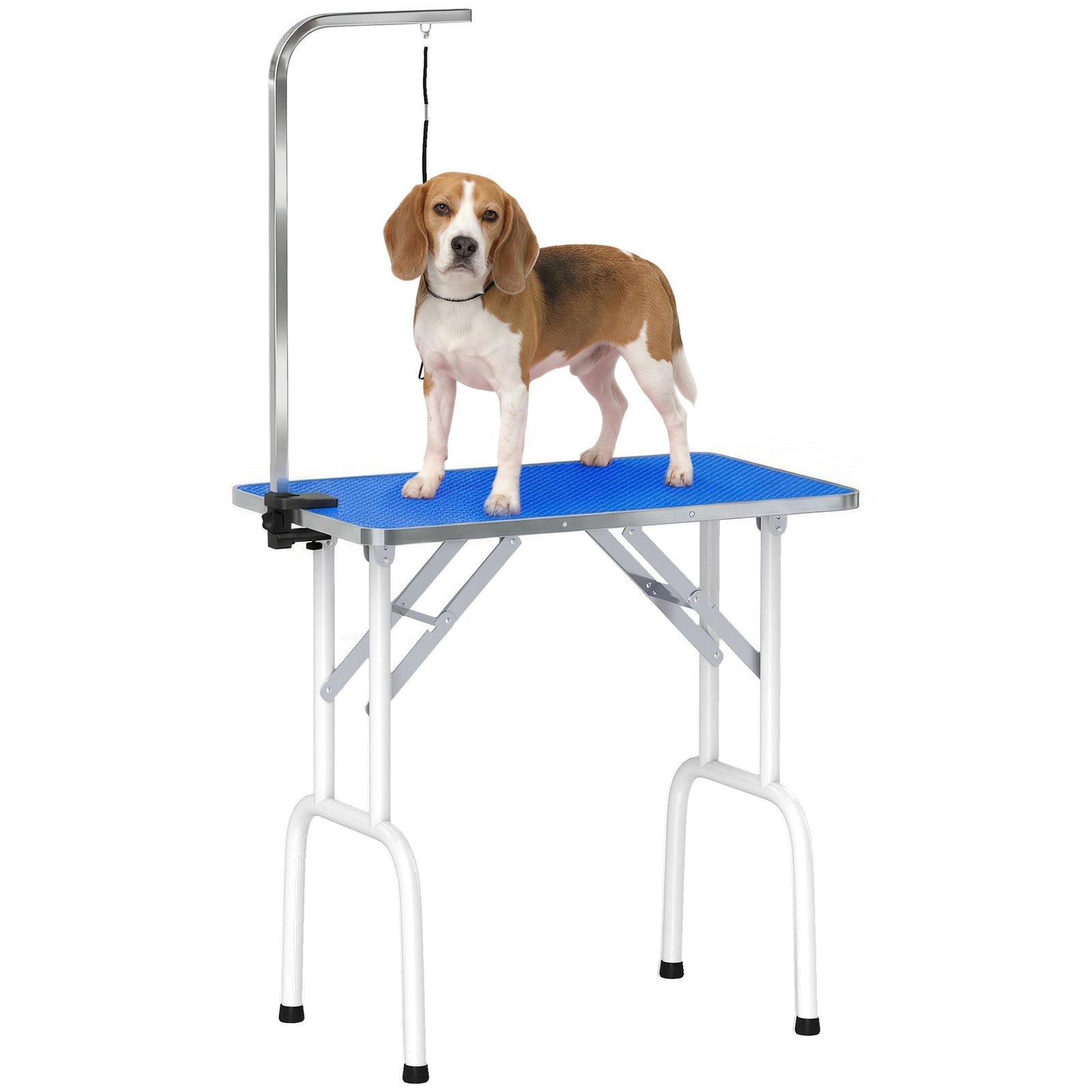 Foldable Dog Grooming Table Adjustable Arm 81x49x80cm | Blue
