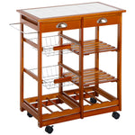 Rolling Trolley, Butcher Block, Fruit Rack