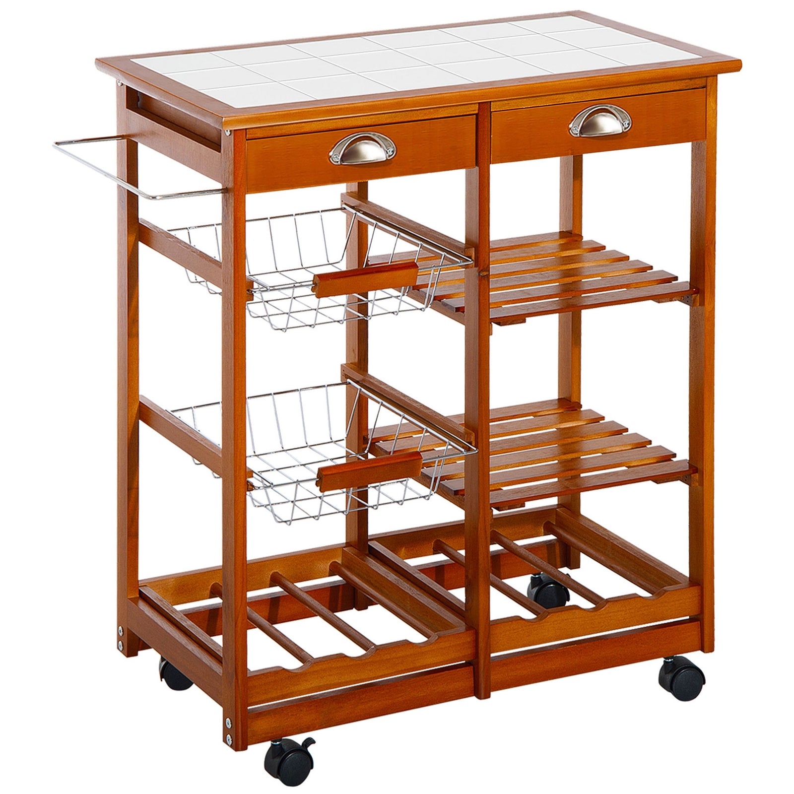 Rolling Trolley, Butcher Block, Fruit Rack