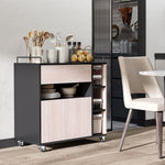 HOMCOM Rolling Kitchen Storage Trolley Cart Cupboard Island Shelves
