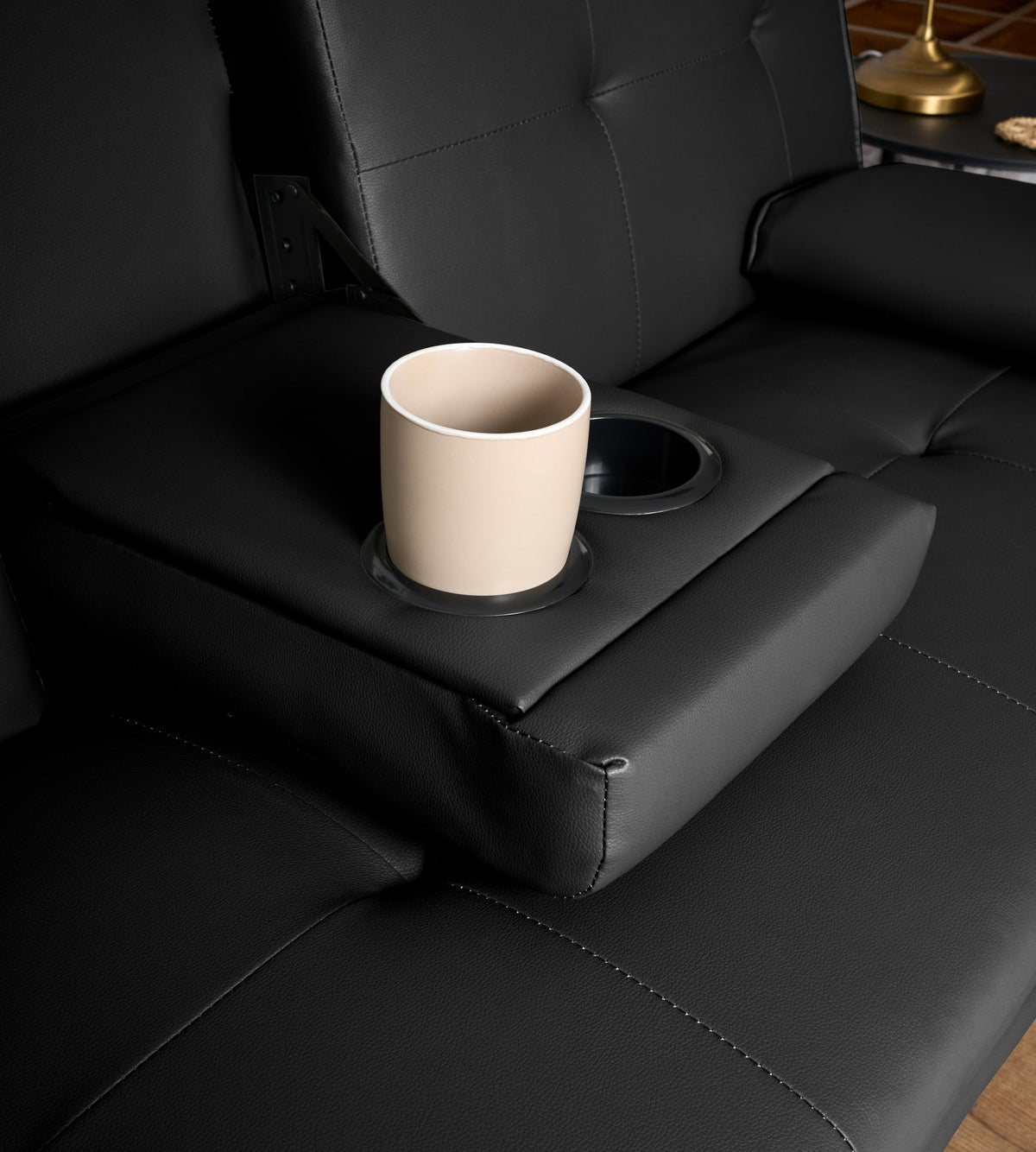 Faux Leather Click Clack Sofa Bed - 2 Seater | Black