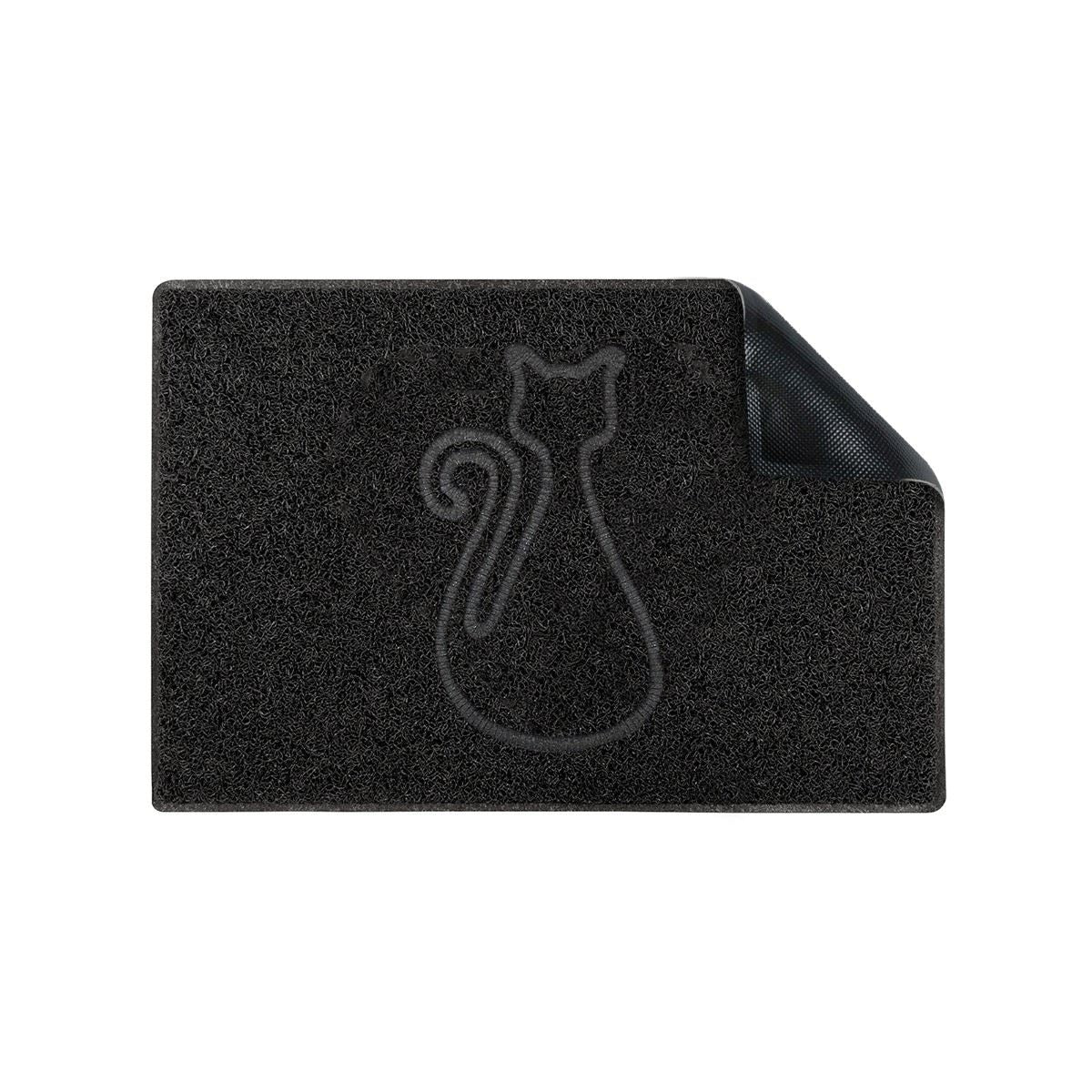 Cat Embossed Doormat In Black | Small | Black