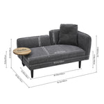 Modern Chaise Lounge With Tray Table & Back Cushion