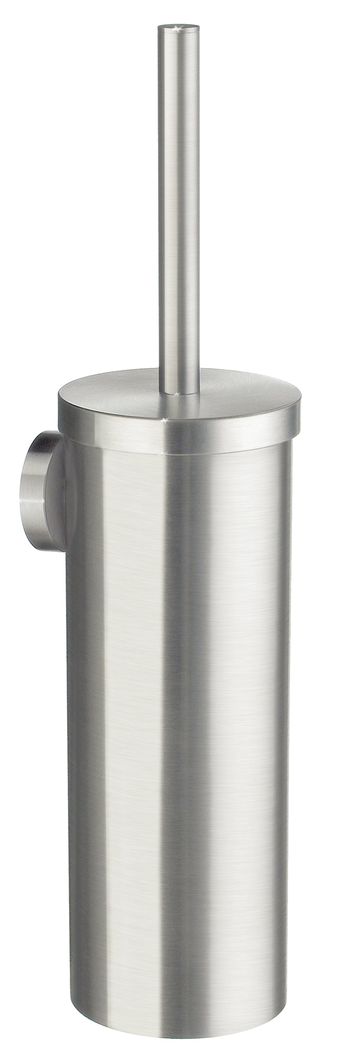 Wall Mounted Toilet Brush And Container With Plastic Insert | Brushed Nickel