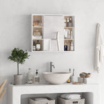 Wall Mounted Bathroom Storage Cabinet W/ Mirrored Door