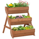 3 Tier Wooden Raised Garden Bed | Brown
