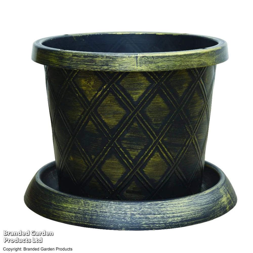 Black & Gold Tower Pot™ | Set of 1