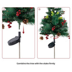 Set Of 2 Solar-powered Pre-lit Artificial Christmas Tree Decorations With Lights