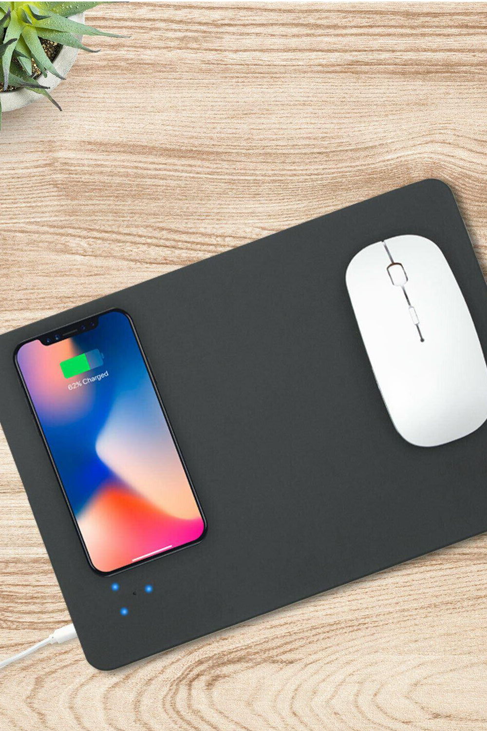 Wireless Charging Pad For Mouse And Cell Phone Charging, Black