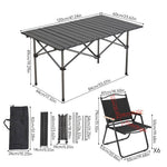 Folding Camping Table Set With Chairs, Portable Outdoor Picnic Table | 7 Piece