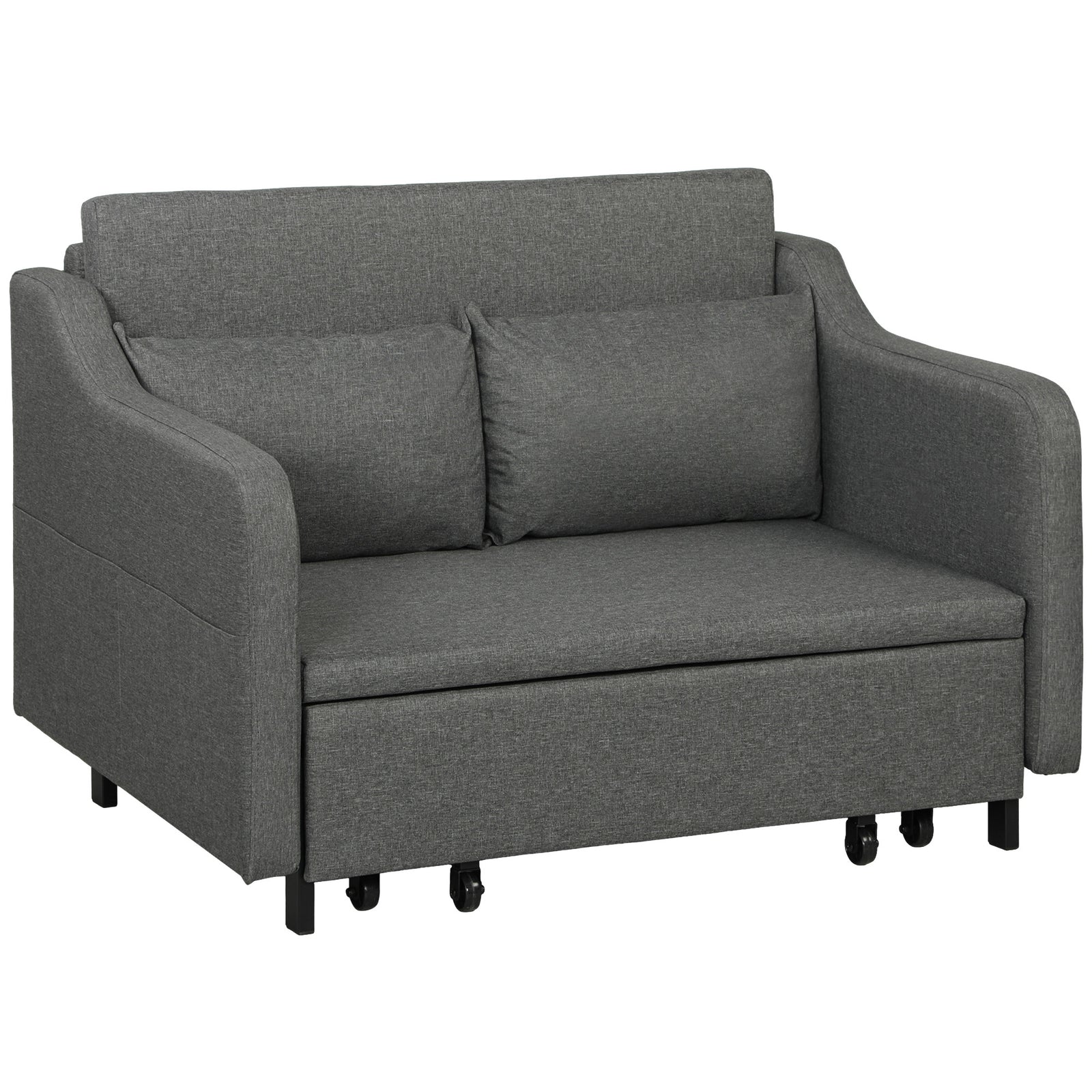 Pull Out Sofa Bed, Fabric 2 Seater Sofa Couch Living Room