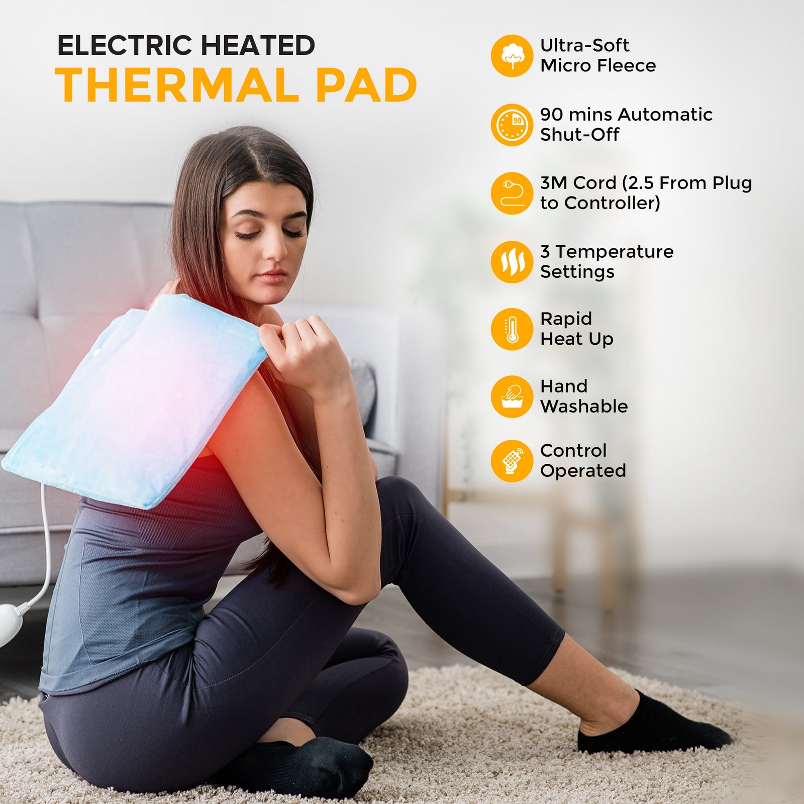 Electric Heated Thermal Pad - Blue