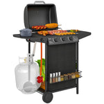Outsunny Portable 3+1 Burner Gas Bbq Grill