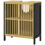Under Sink Bathroom Cabinet, Bamboo Sink Cabinet Slat Doors