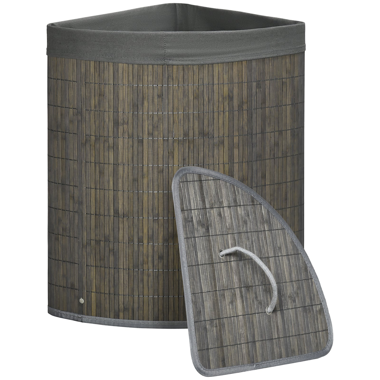 55l Bamboo Corner Laundry Hamper Bamboo Laundry Basket | One Size