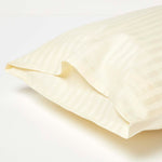 Cotton Stripe Kids Pillowcases 330 Thread Count, 2 Pack | 40 x 60cm | Pastel Yellow