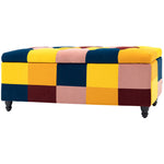 Velvet Storage Ottoman, Button-tufted, Footstool | Multi Colour