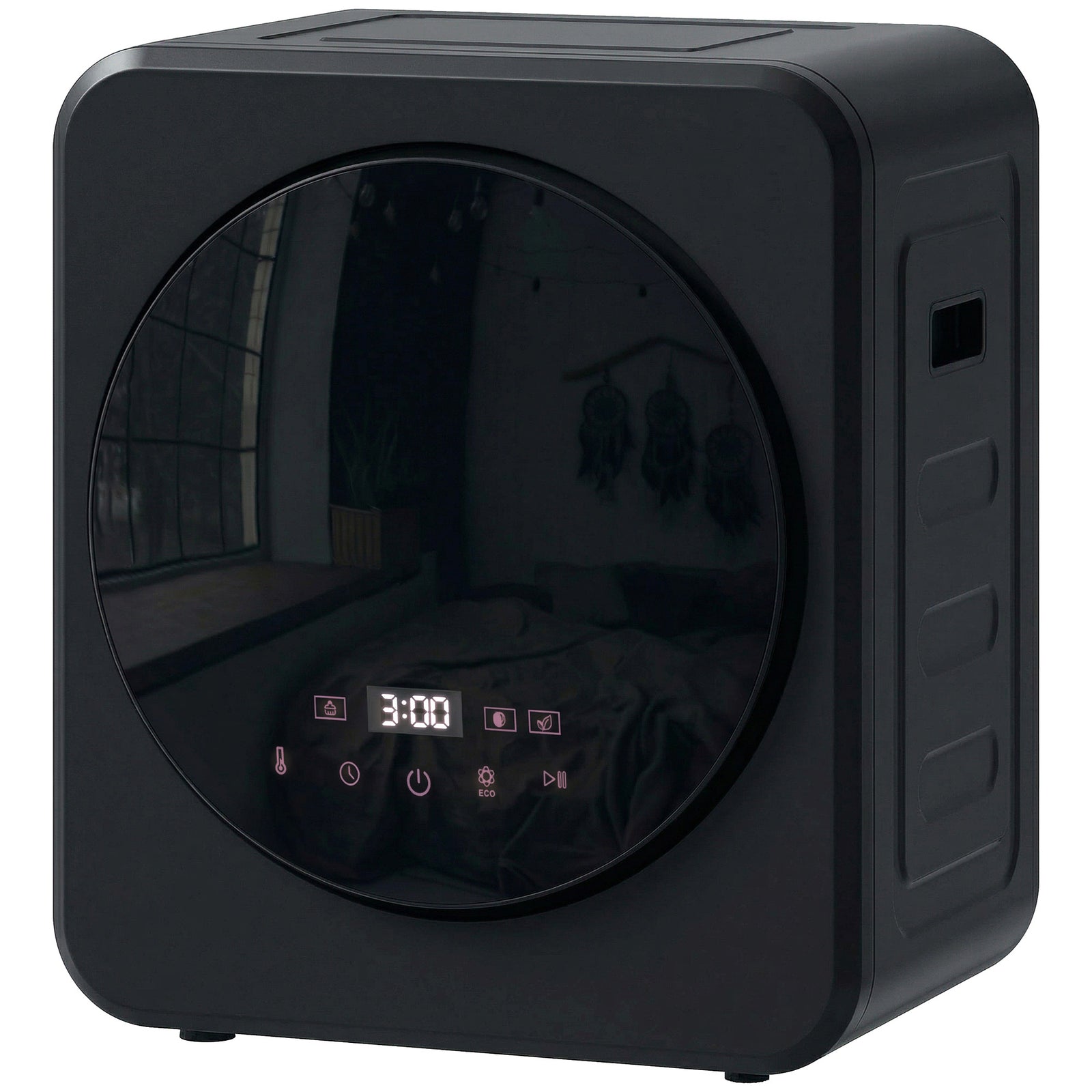 800w Compact Dryer Machine, 4kg Small Vented Tumble Dryer | Black