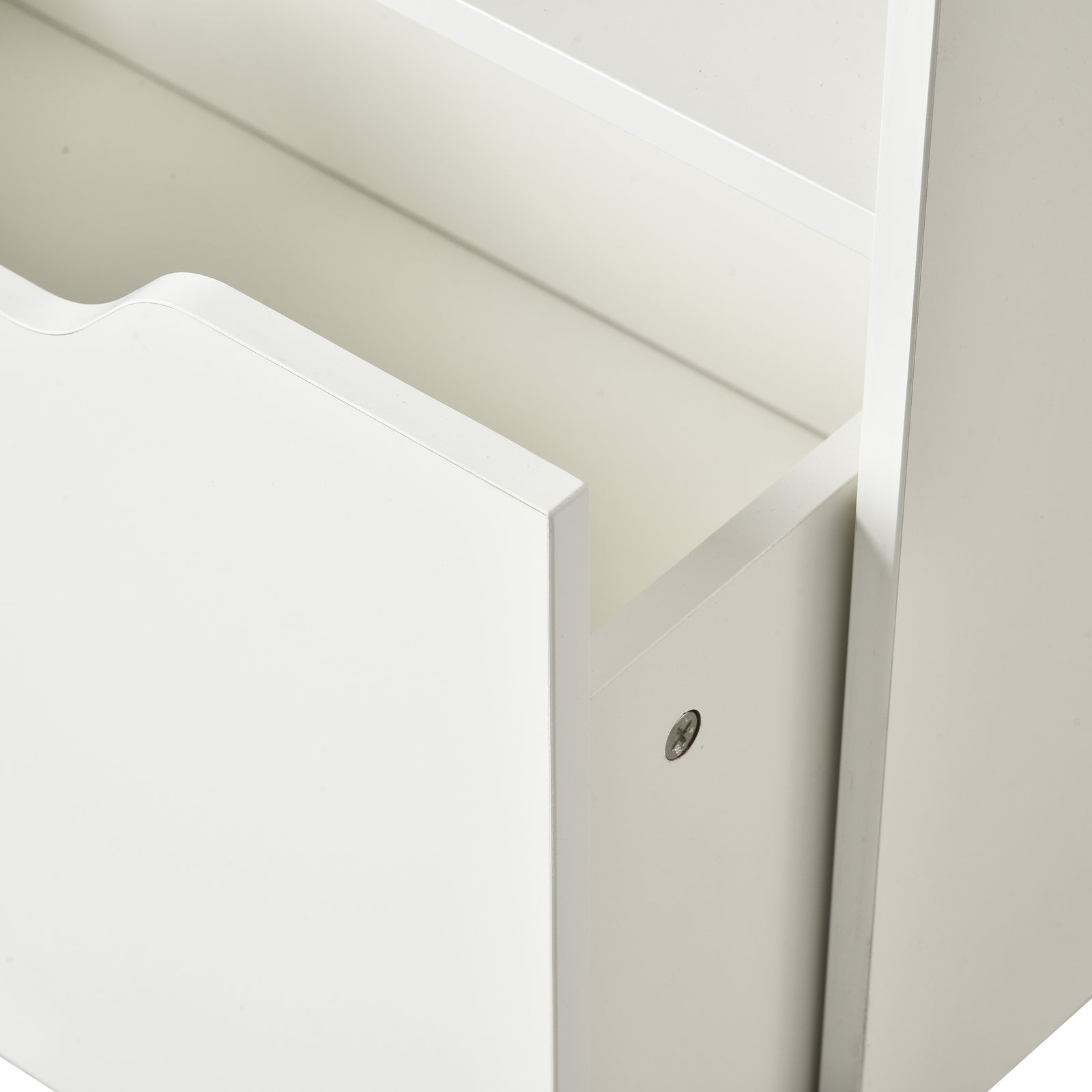Kids Bookshelf, Toy Box W/ Storage Drawer, Wheels, For Bedroom | White
