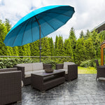 2.5m Curved Parasol With Metal Pole | Blue