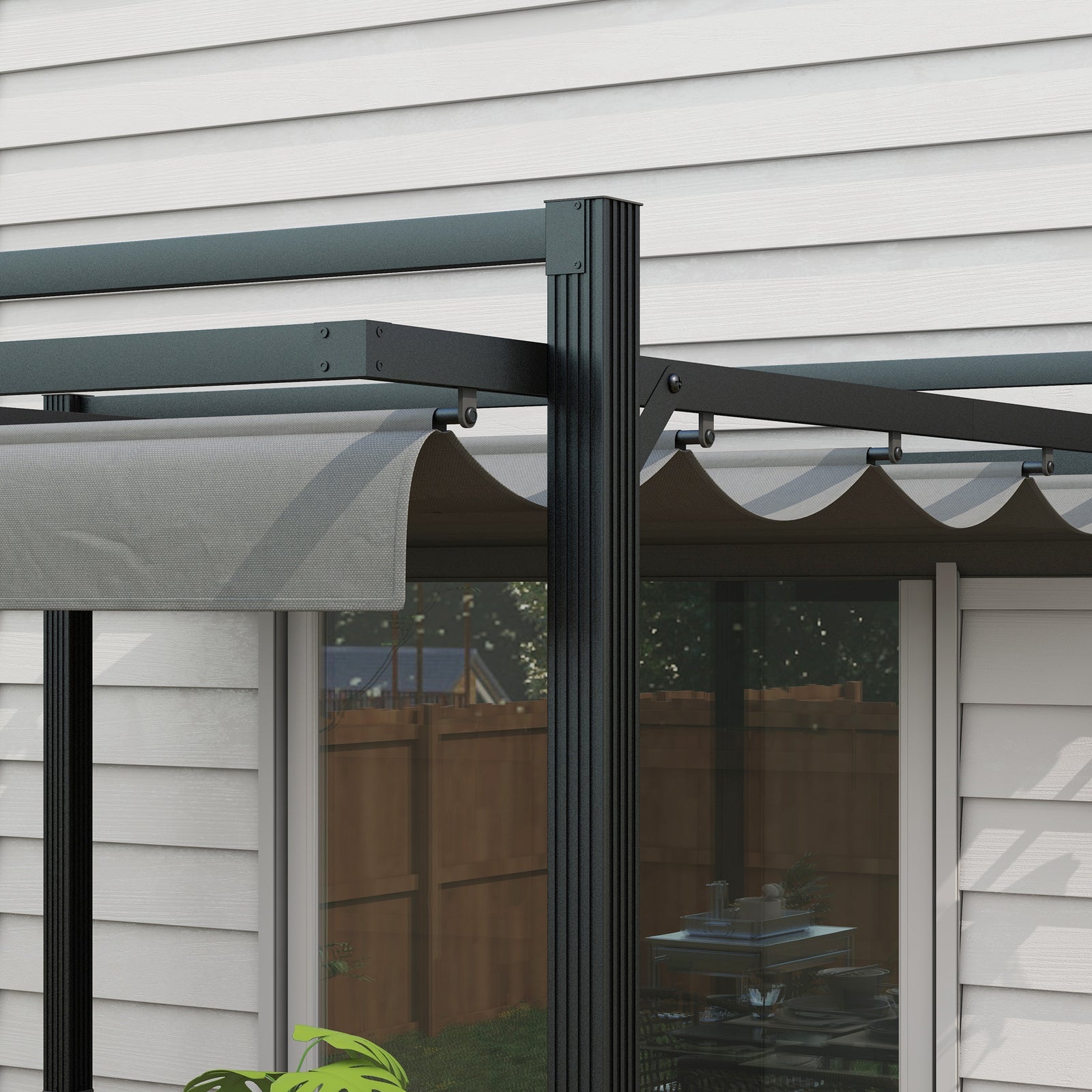 Retractable Pergola Canopy With Aluminium Frame | Medium | Dark Gray