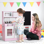 Play Kitchen, Pretend Toy Kitchen W/ Phone, Chalkboard, Sink