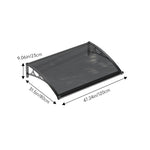 1.2-2.4m W x 0.8m D Curved Outdoor Door Window Awning Canopy | XS | Dark Grey