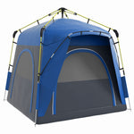 4 Man Pop Up Tent Automatic Camping Backpacking Dome Shelter | Gray