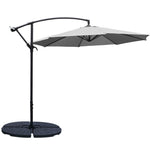 Outdoor 3m Cantilever Garden Parasol With Cross And Fillable Base | One Size | Light Grey